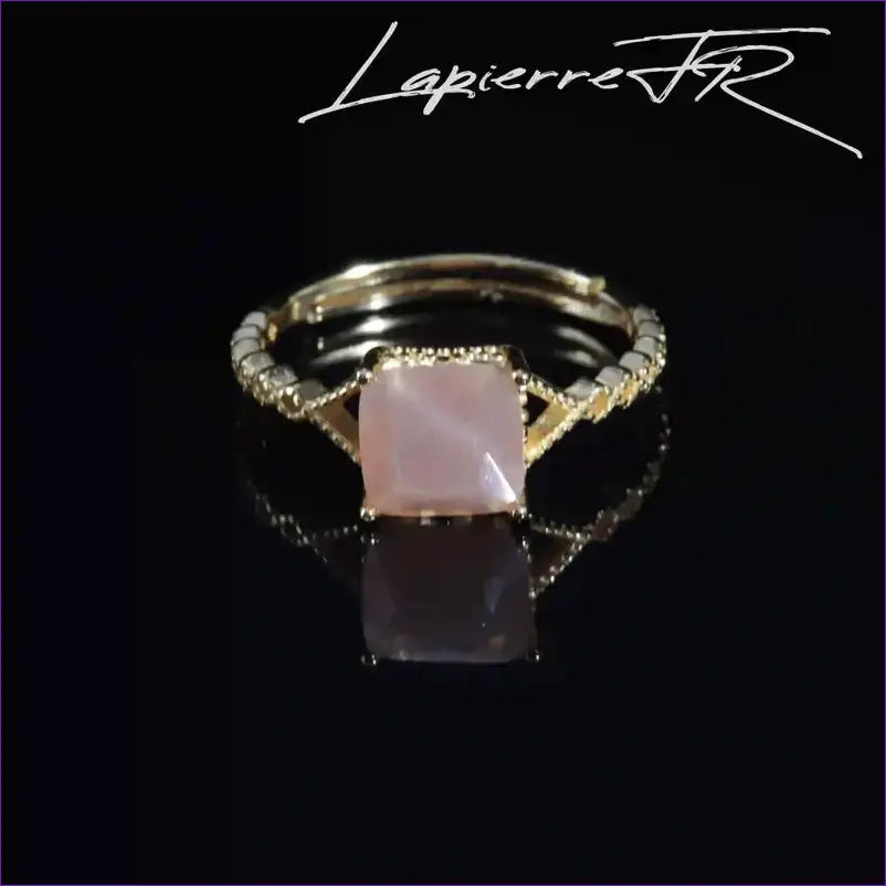 Bague Pierre de Soleil facettée réglable Or 18 carats - La Pierre FR