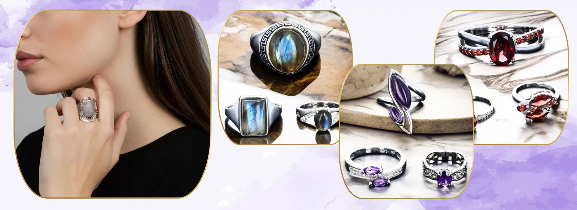 Bague lithothérapie en pierre naturelle – énergie, élégance et protection