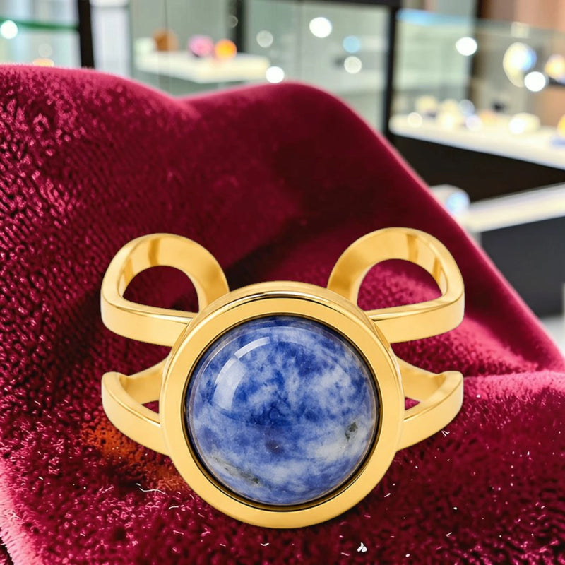 Bague en pierre naturelle sodalite réglable