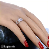 Gros plan pierre ovale cabochon quartz rose 6x8mm Bague (Coeur de Velours)