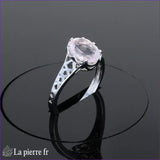 Détail de la monture travaillée et pierre rose facettée Bague (Éclat Sculpté)