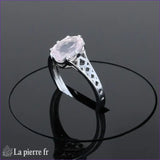 Bague Quartz Rose (Éclat Sculpté) argent rhodié pierre ovale facettée 7x9mm