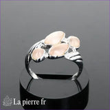 Bague Quartz Rose véritable en argent pour femme - La Pierre Fr
