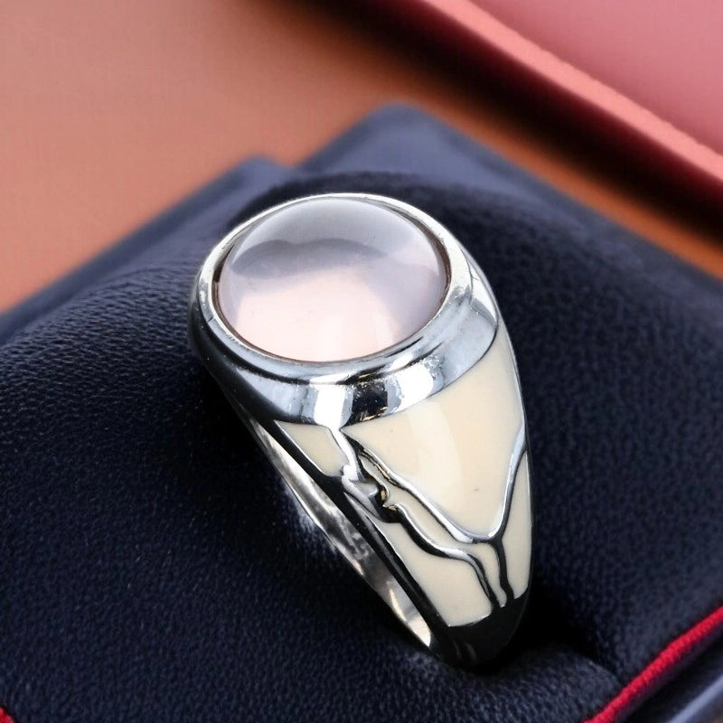 Bague en Quartz rose (Roséa Sceau) en argent 925 pour femme