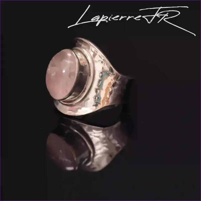 Bague Quartz Rose réglable en argent 925 - La Pierre FR