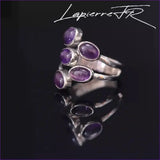 Bague en améthyste et argent réglable - La Pierre FR