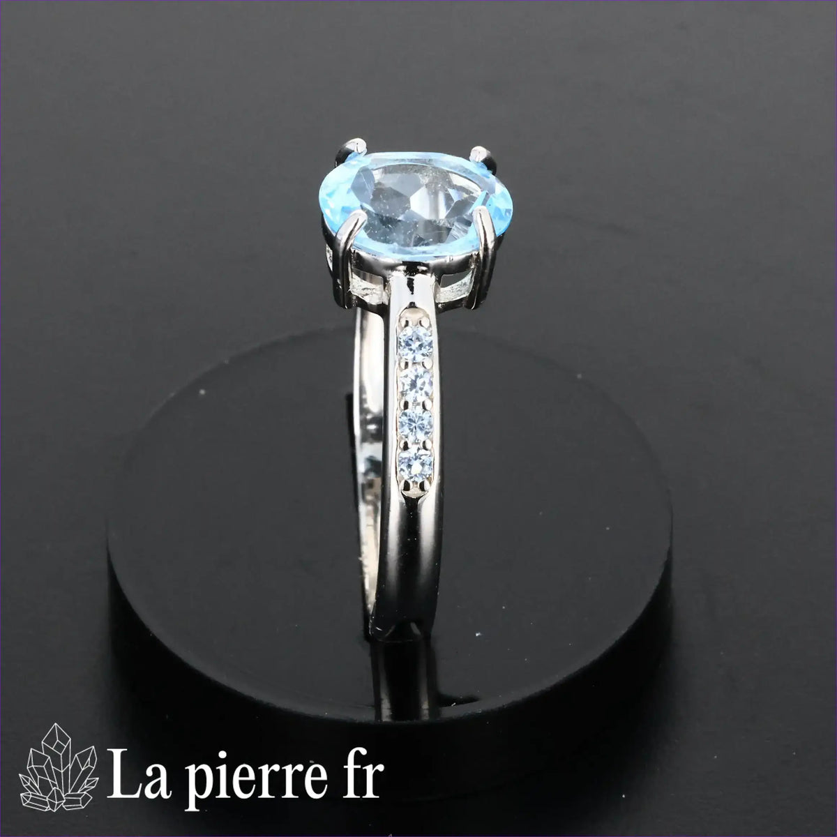 Bague en Topaze bleue facettée "Arcania" sur argent pour femme