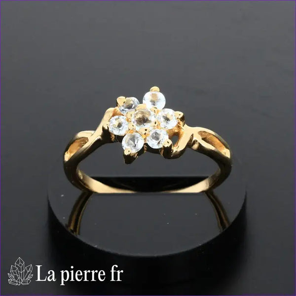 Bague Topaze bleue véritable en or 18 carats pour femme - La pierre Fr