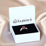 Élégante Bague Ambre Argent Rhodié (Couronne Vintage) pour femme - La Pierre Fr.