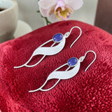 Boucles d’oreilles feuille en argent 925 et Lapis Lazuli naturel