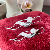 Boucles d’oreilles feuille en argent 925 et Pierre de Lune naturelle