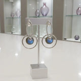 Boucles d'Oreilles Labradorite Véritable, Anneau d'Argent 925 et Boule 8 mm (Algenib)