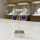 Boucles d'Oreilles Lapis Lazuli Véritable, Anneau et Boule 8 mm (Zosma)