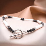 Bracelet lithothérapie homme Howlite blanche & Onyx noir, bijou naturel pour sérénité et équilibre