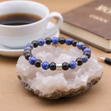Bracelet lithothérapie homme Lapis Lazuli & Onyx noir, bijou naturel pour sérénité et énergie