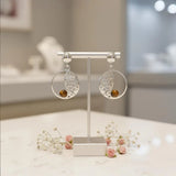 Boucles d'Oreilles Œil de Tigre Femme, Médaillon Ajouré Argent 925 (Dubhe)