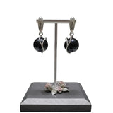 Boucles d'Oreilles Onyx Noir Boule 10 mm, Argent 925 (Antarès)