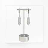 Boucles d'Oreilles Pierre de Lune Femme, Marquise 24 mm en Argent 925 (Mérope)