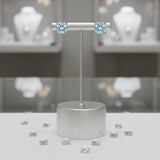 Puces d'Oreilles Aigue-Marine Facettée 4 mm, Argent 925 (Talitha)