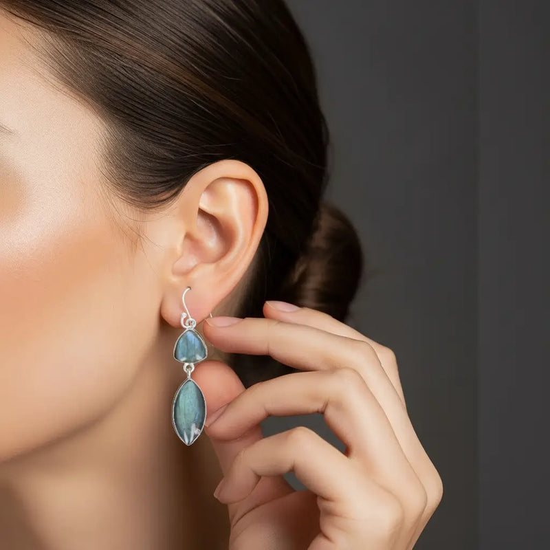 Boucle d'oreille pierre naturelle pour femme
