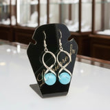 Boucles d’oreilles spirale en Howlite bleue