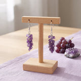 Boucles d'Oreilles Grappe Améthyste BACCA®, Perles Violettes 4 mm, Bohème