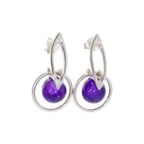 Boucles d'Oreilles Anneau Améthyste, Boule 8 mm et Argent 925 (Naos)