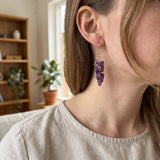 Boucles d'Oreilles Grappe Améthyste BACCA®, Perles Violettes 4 mm, Bohème