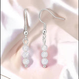 Boucles d'Oreilles Labradorite PRISMA® – 3 boules 4 mm, acier argenté