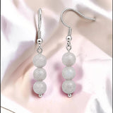 Boucles d'Oreilles Labradorite SPHERA® – 3 boules 6 mm, acier argenté