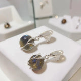 Boucles d'Oreilles Labradorite Boule 10 mm, Argent 925 Rhodié (Arcturus)