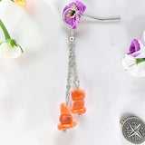 Boucles d'Oreilles Cornaline ROCAIA® – chips baroques sur chaîne argentée