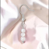 Boucles d'Oreilles Labradorite PRISMA® – 3 boules 4 mm, acier argenté