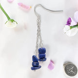 Boucles d'Oreilles Lapis-lazuli ROCAIA® – chips baroques sur chaîne argentée