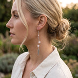 Boucles d'Oreilles Plume Quartz Rose PLUMÉA®, Perles Roses, Idée Cadeau Femme