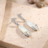 Boucles d'Oreilles Pierre de Lune Femme, Marquise 24 mm en Argent 925 (Mérope)