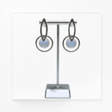 Boucles d'Oreilles Pierre de Lune Véritable, Anneau d'Argent 925 (Céléno)