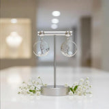 Boucles d'Oreilles Pierre de Lune, Cercle Vintage en Argent 925 (Mirfak)