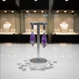 Boucles d'Oreilles Améthyste Marquise 24 mm, Volutes d'Argent 925 (Kochab)