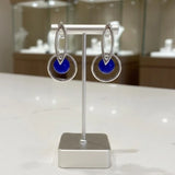 Boucles d'Oreilles Lapis Lazuli Véritable, Anneau et Boule 8 mm (Zosma)