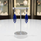 Grandes Boucles d'Oreilles Lapis Lazuli Marquise, Argent 925 (Enif)