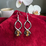 Boucles d’oreilles spirale en Œil de tigre naturel