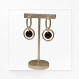 Boucles d'Oreilles Anneau Onyx Noir, Boule 8 mm et Argent 925 (Denebola)