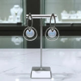 Boucles d'Oreilles Pierre de Lune Véritable, Anneau d'Argent 925 (Céléno)