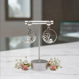 Boucles d'Oreilles Pierre de Lune, Cercle Vintage en Argent 925 (Mirfak)