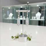 Boucles d'Oreilles Pierre de Lune Femme, Marquise 24 mm en Argent 925 (Mérope)