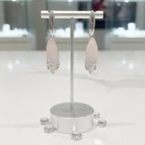 Grandes Boucles d'Oreilles Quartz Rose Marquise, Argent 925 (Alderamin)
