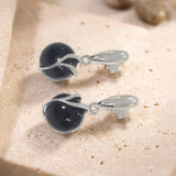 Boucles d'Oreilles Onyx Noir Boule 10 mm, Argent 925 (Antarès)