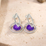 Boucles d'Oreilles Anneau Améthyste, Boule 8 mm et Argent 925 (Naos)