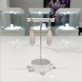 Grandes Boucles d'Oreilles Quartz Rose Marquise, Argent 925 (Alderamin)